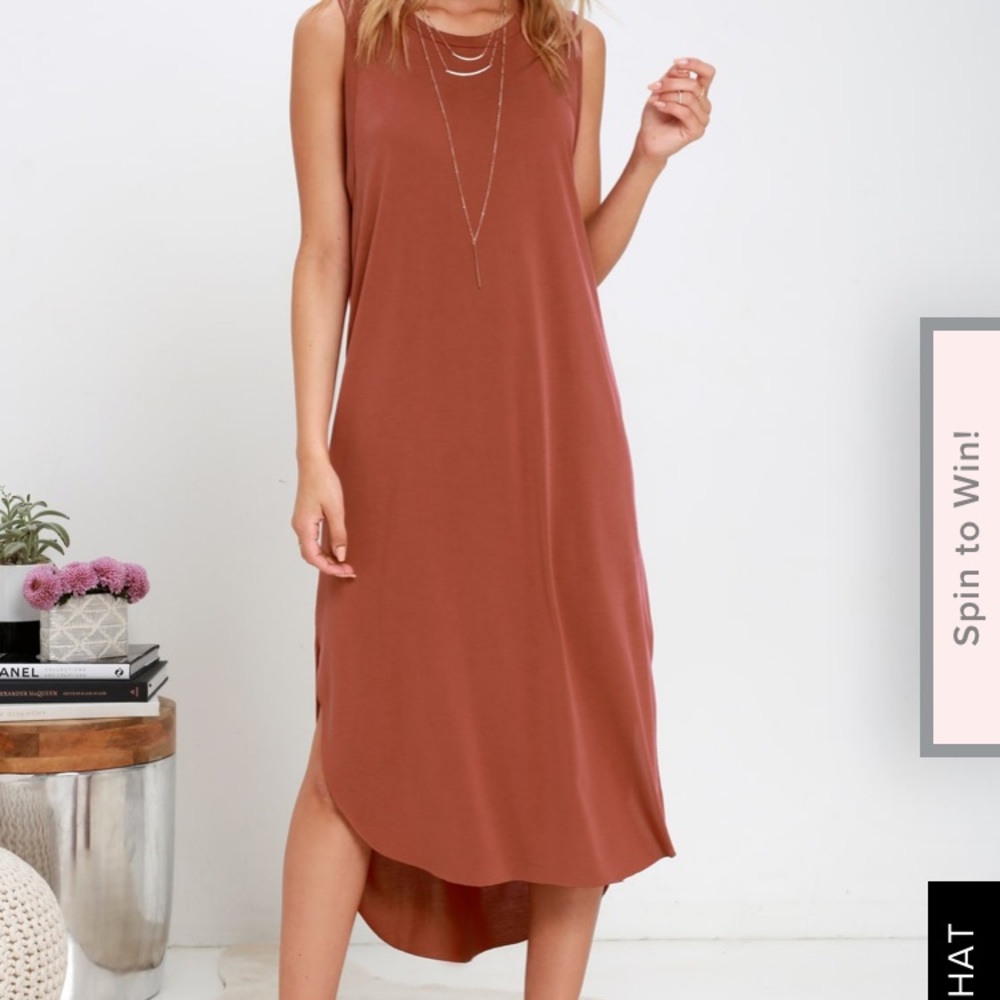 Midnight Lady Washed Red Midi Dress NWT